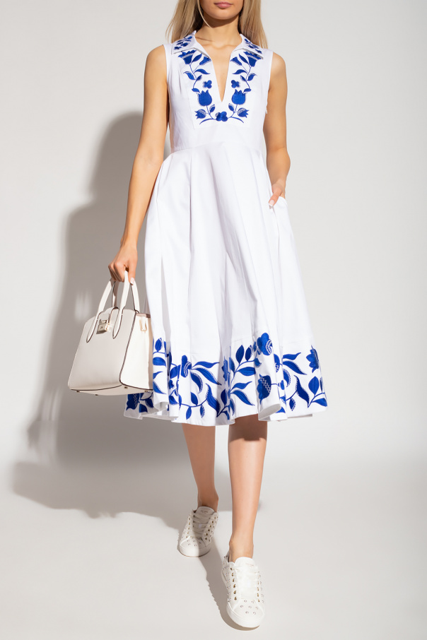 White Dress with floral motif Kate Spade Vitkac GB